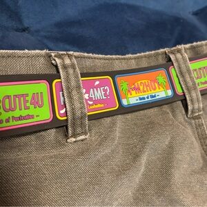 Vintage, retro, silly, rubber belt.